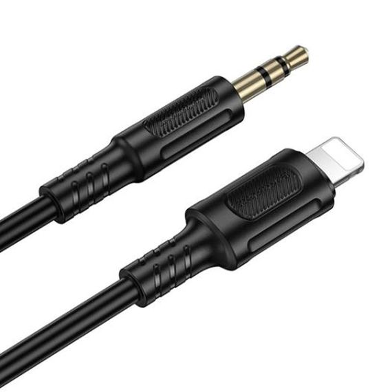 Аудіо кабель Aux Borofone BL25A Nice (Lightning to AUX 3.5mm) (1m) Black | Зображення 3