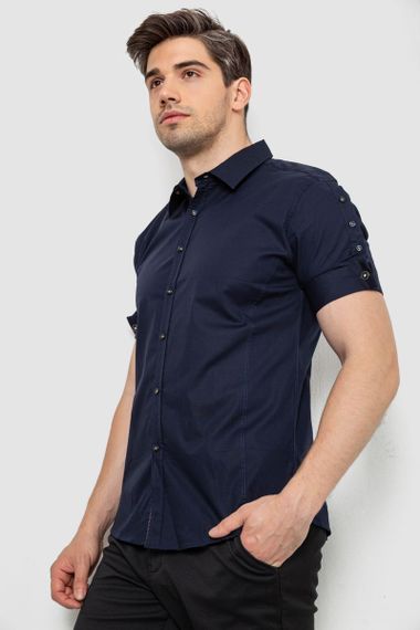 Рубашка мужская однотонная, цвет темно-синий, 214R2553 | Зображення 2