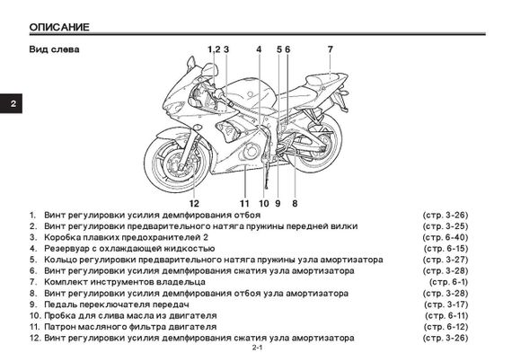 Yamaha YZF R6. Інструкція користувача. | Зображення 3