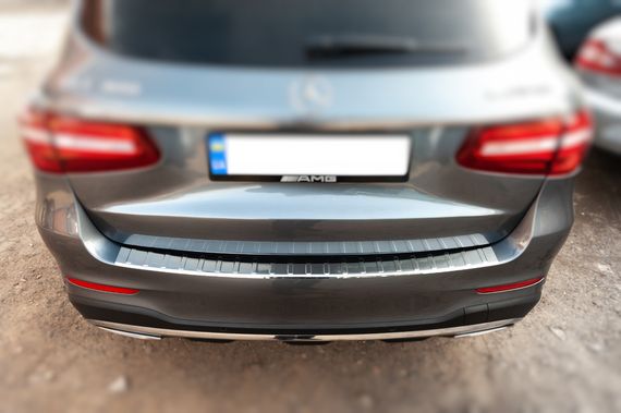 Накладка на задний бампер Carmos (нерж) для Mercedes GLC X253 | Зображення 3