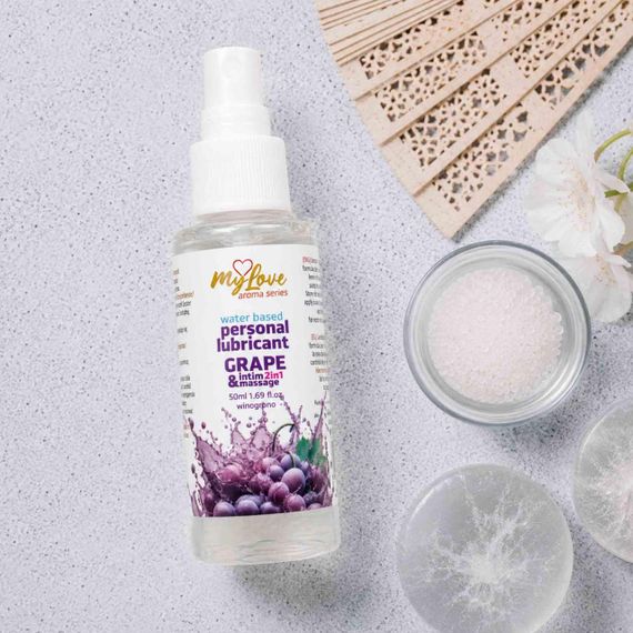 2в1 лубрикант та масажний гель - MyLove Aroma Series Intim&Massage Grape, 50 мл Sex Aura | Зображення 2