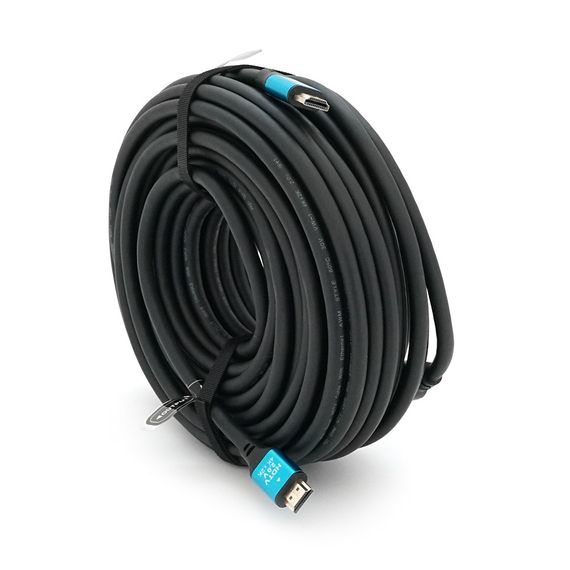Кабель Merlion HDMI-HDMI 4Kx2K Ultra HD, 25.0m, v2,0, круглий Black, коннектор Blue, Blister-box, Q10