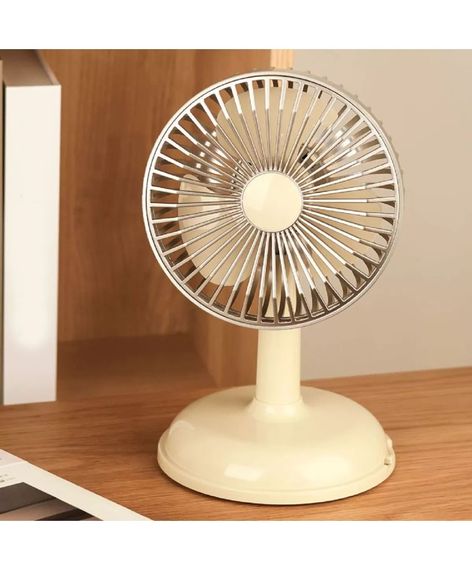 Вентилятор Simple desktop fan KD197 настільний портативний з роботою від USB Блідо-жовтий (кремовий) | Зображення 5