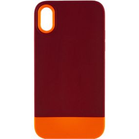 Чохол TPU+PC Bichromatic для Apple iPhone XR (6.1") Силікон, Brown burgundy / Orange