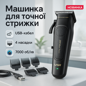 Електромашинка для волосся VGR, Електрична акумуляторна машинка для стрижки Тример скронь LO-95