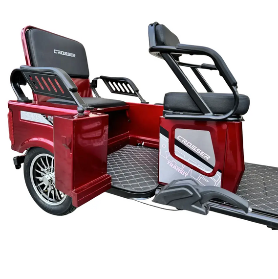 Электротрайк Crosser Transit TR-5 LFP 1500W 76.8V 30Ah, грузовой трехколесный электроскутер до 80 км, LiFePO4, 3 места Червоний | Зображення 7