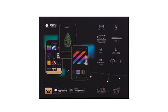 Гірлянда Smart LED Twinkly Strings RGBW 600, Gen II, IP44, довжина 48м, кабель чорний (TWS600SPP-BEU) | Зображення 4