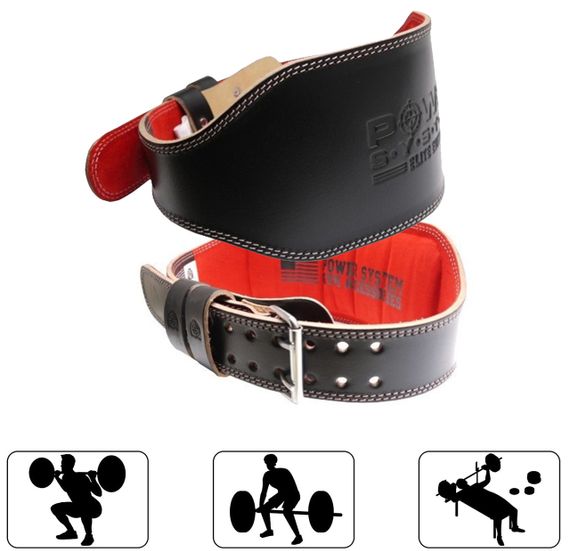 Пояс для важкої атлетики Power System PS-3030 Elite Edition шкіряний Black M | Зображення 1