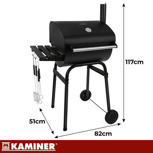 Садовий гриль із кришкою 82x51x117 см Kaminer 27316 | Зображення 1