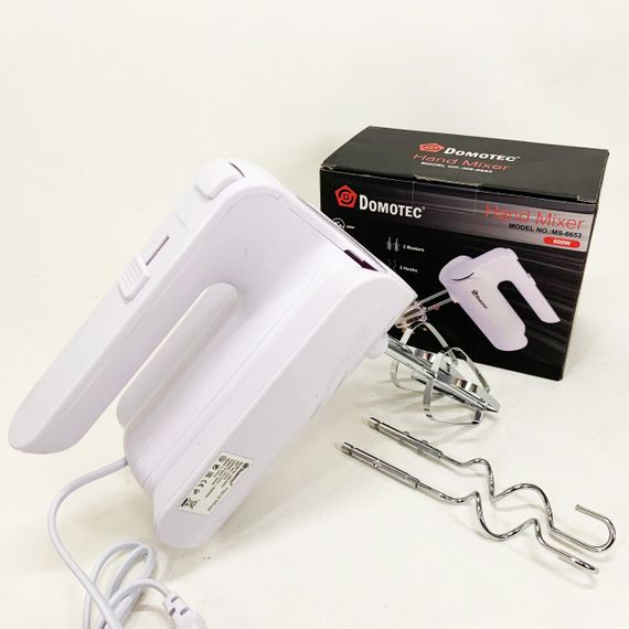 Ручний міксер Domotec R.6653W кухонний міксер із насадками 5 швидкостей 800 Вт білий | Зображення 6