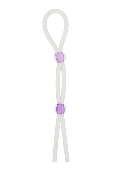 Кільце ерекційне 7 " Silicon Cock Ring with 2 beads, LAVENDER, Фіолетовий