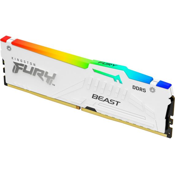 Модуль пам'яті для комп'ютера DDR5 16GB 6400 MHz Beast White RGB EXPO Kingston Fury (ex.HyperX) (KF564C32BWEA-16) | Зображення 1
