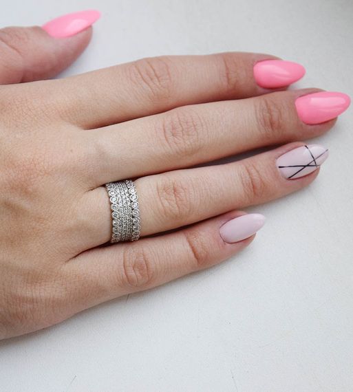 Кольцо из белого золота с фианитами 19.5 | Зображення 1