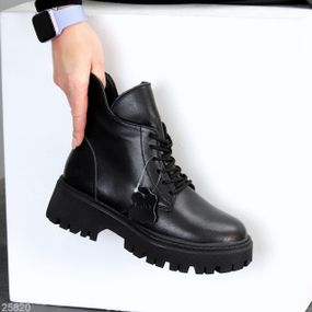 Універсальні чорні шкіряні зимові черевики берці доступна ціна 40