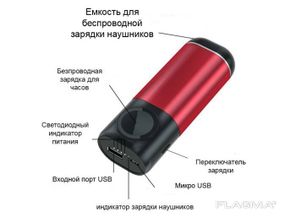 Power Bank 3 в 1 (Iphone Apple Watch AirPods) Бордовый отличный девайс для Iphone Apple
