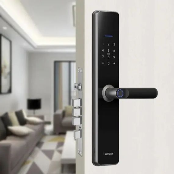 Дверний сенсорний замок з відбитком пальця,розумна біометрична дверна ручка, 4 способи відкриття | Зображення 4