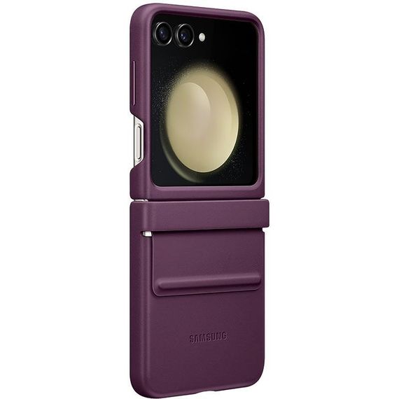 Шкіряний чохол Leather Case (AAA) для Samsung Galaxy Z Flip5 Blue Purple | Зображення 1