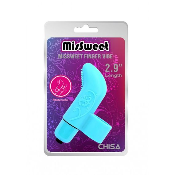Вибратор на палец с рельефом Chisa MisSweet Finger Vibe, голубой sexstyle | Зображення 4