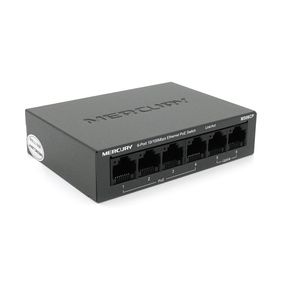 Комутатор POE Mercury MS06CP з 4 портами POE+ 2 порти UP-Link 100Мбіт