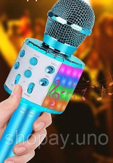 Бездротовий мікрофон для караоке Wster WS-858 Блакитний | Зображення 3