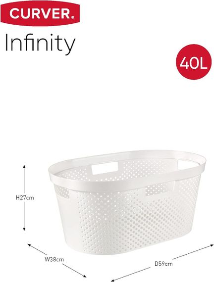 Корзина для белья пластиковая Curver Infinity 40 л 04755 белая, прочная и удобная | Зображення 5