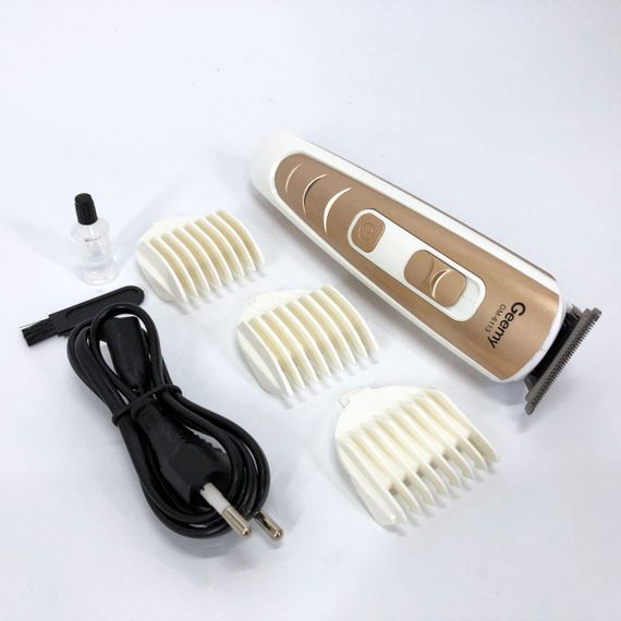 Машинка для стрижки волосся Gemei GM-6113 акумуляторна, чоловіча машинка для гоління. Колір: золотий | Зображення 8