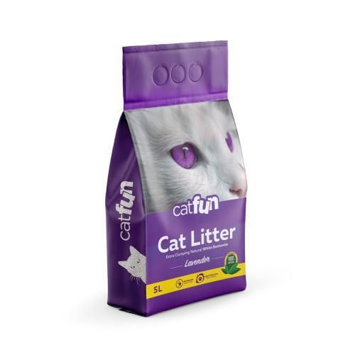 Наповнювач Catfun бентонітовий для котячих туалетів ароматом лаванди 5 л