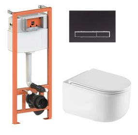 Набір Qtap Nest 4 в 1 підвісний унітаз Taurus Ultra Quiet 490х360х380 + комплект інсталяції QT2433084EUQW46153