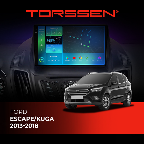 Штатна магнітола Torssen 2K Ford Escape/Kuga 13-18 F96128 4G Carplay DSP