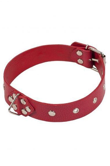 Ошейник Leather Restraints Collar Red Sex Aura