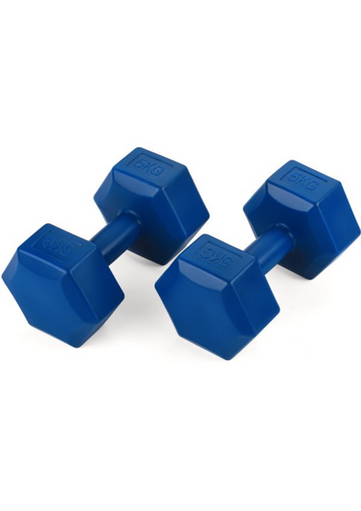 Гантелі для фітнесу композитні Gymtek 2х5кг темно-синій