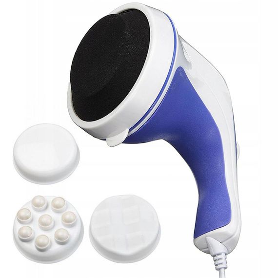 Масажер для тіла Relax&Tone з насадками / Антицелюлітний вібромасажер / Ручний масажер для тіла, рук та ніг