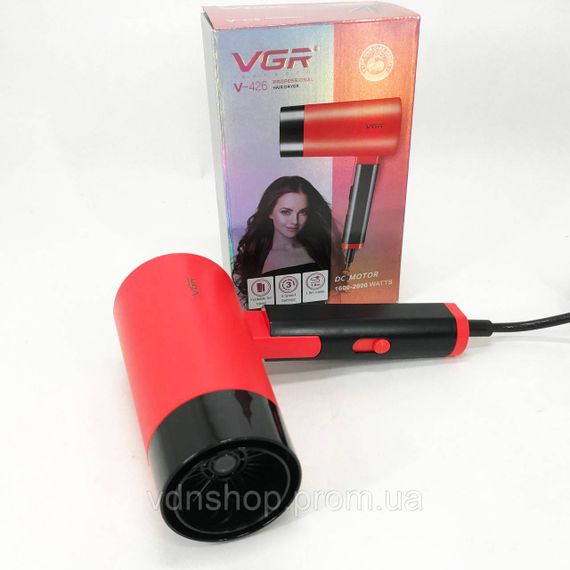 Фен для волос с ионизацией VGR V-426 2000 Вт, Хороший электрический фен, Функциональная щетка для сушки KB-45 | Зображення 5
