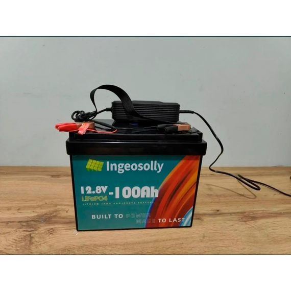 Аккумулятор Ingeosolly LiFePO4 12.8 В 100 Ач для ИБП + зарядка | Зображення 1
