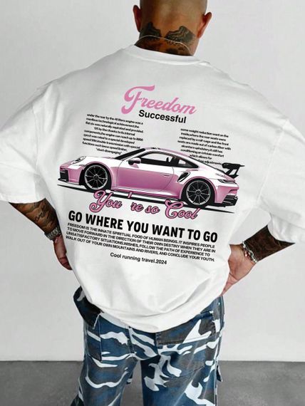 Футболка мужская с принтом повседневная S Белая