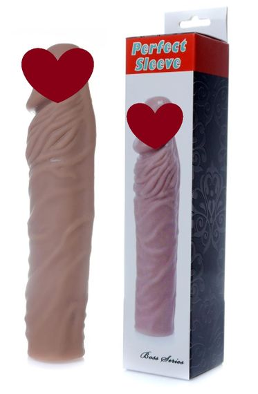 Насадка презерватив удлиняющая Boss Series - Perfect Sleeve Mulatto ( extends 4 cm ), BS6700082 sexstyle