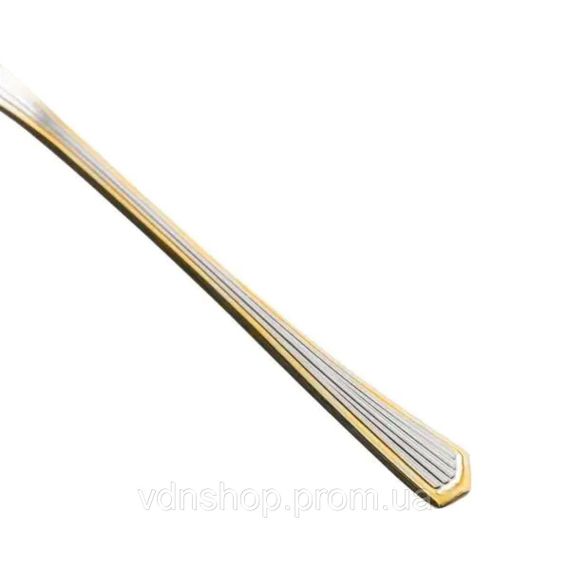 Набор кофейных ложек 6 штук из нержавеющей стали ложки для кофе 12.3 см Серебро с золотой обводкой HP-20-35 | Зображення 2