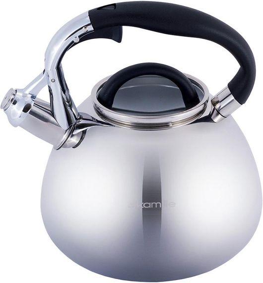 Чайник Kamille Whistling Kettle 2.8л з нержавіючої сталі зі свистком і скляною кришкою