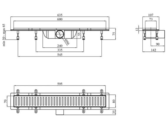 Лінійний трап Kroner Kroner KRP Harz SCH60 Sektion Schwarz із сухим затвором (CV029588) | Зображення 1
