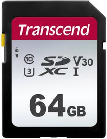 Карта памяти Transcend 64GB SDXC C10 UHS-I  R100/W20MB/s (TS64GSDC300S)