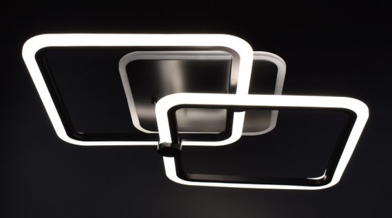 Люстра світлодіодна стельова LED світильник для квартири на стелю лед з пультом 25950 Чорний 10х41х63 см. | Зображення 3