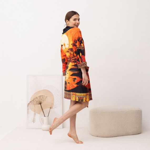 Халат жіночий з плюшевого велюру ексклюзивний Africa 18127 L-XL | Зображення 2