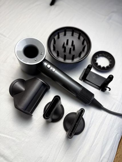 Фен Super Hair Dryer сірий з іонізацією та турборежимом 5 насадок | Зображення 6