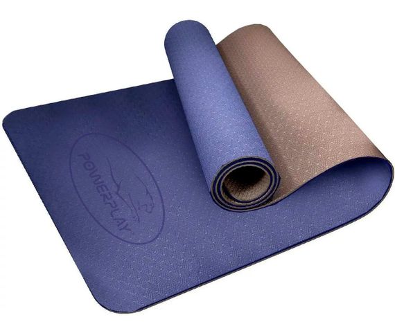 Килимок для йоги та фітнесу PowerPlay 4150 TPE Premium Performance Mat Синій (183x61x0.6) | Зображення 1
