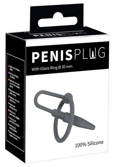 Эрекционное кольцо - Penis Plug With Glans Ring sexstyle