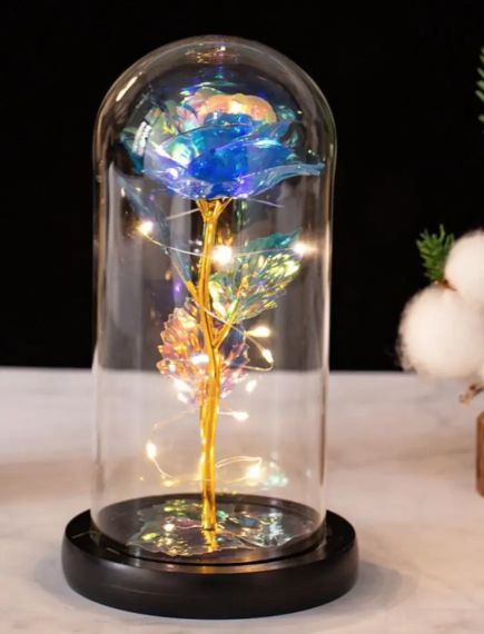 Троянда в колбі з LED підсвічуванням, Галактична троянда в скляній колбі   знижка | Зображення 7