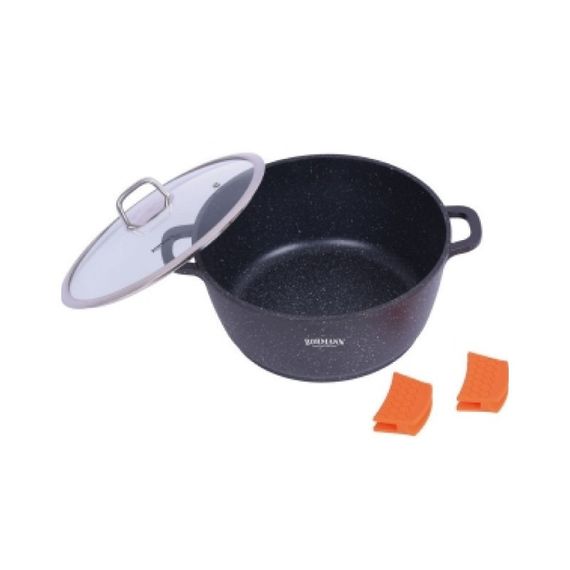 Кастрюля Bohmann BH 7350-22 MRB 22 см 3л двойное дно мраморное покрытие | Зображення 9