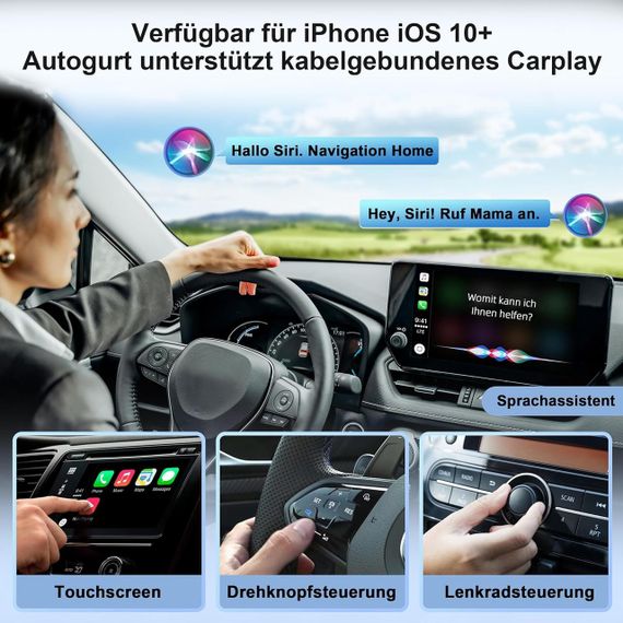 Карплей бездротовий адаптер для авто для Apple iPhone iOS 10+, перетворення дротового CarPlay для машин з 2016 року Plug and Play | Зображення 6