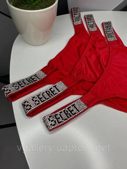 Жіночі трусики Вікторія Сікрет зі стразами, трусики бразиліана Victoria's Secret, модні трусики танга | Зображення 2