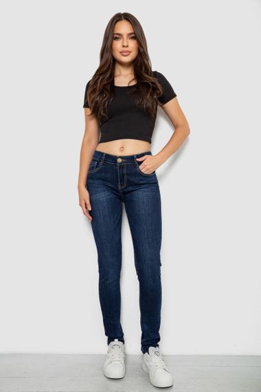 Джинси жіночі однотонні Skinny, колір синій, 244RMU756 | Зображення 1
